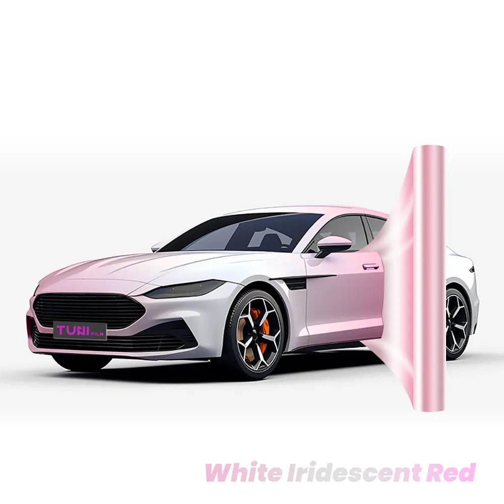 White Iridescent Red